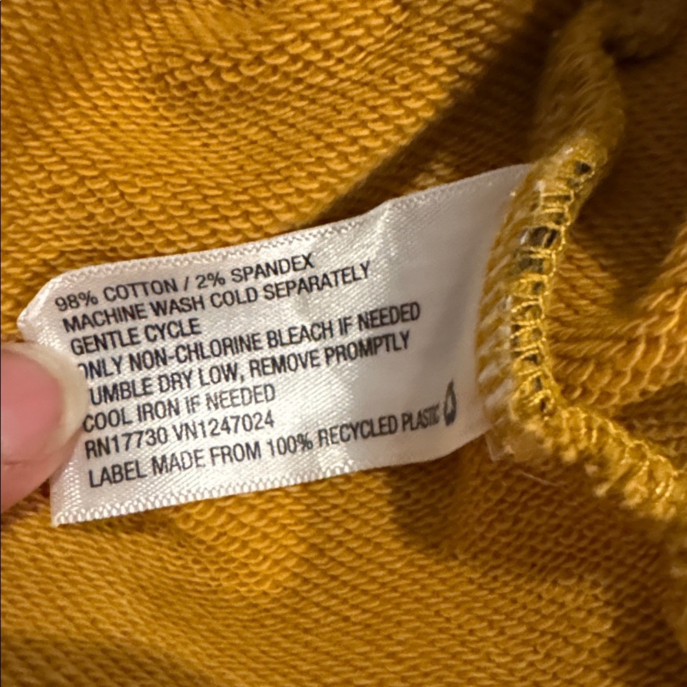 JoyLab Cropped Sweatshirt Size Medium in Yellow/Mustard - Picture 3 of 4